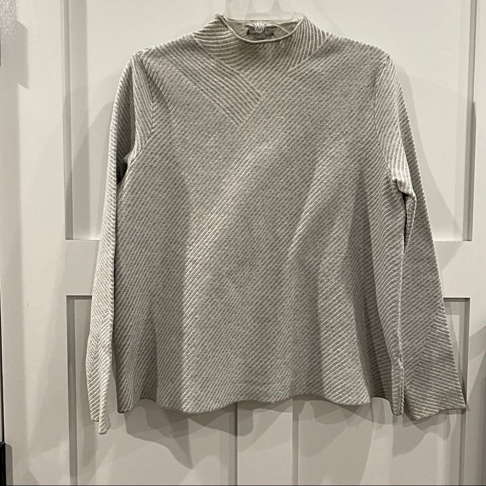 COS Light Gray Ribbed Mock Neck Sweater